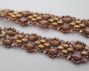 Paisley brown and pink gem duos bracelet