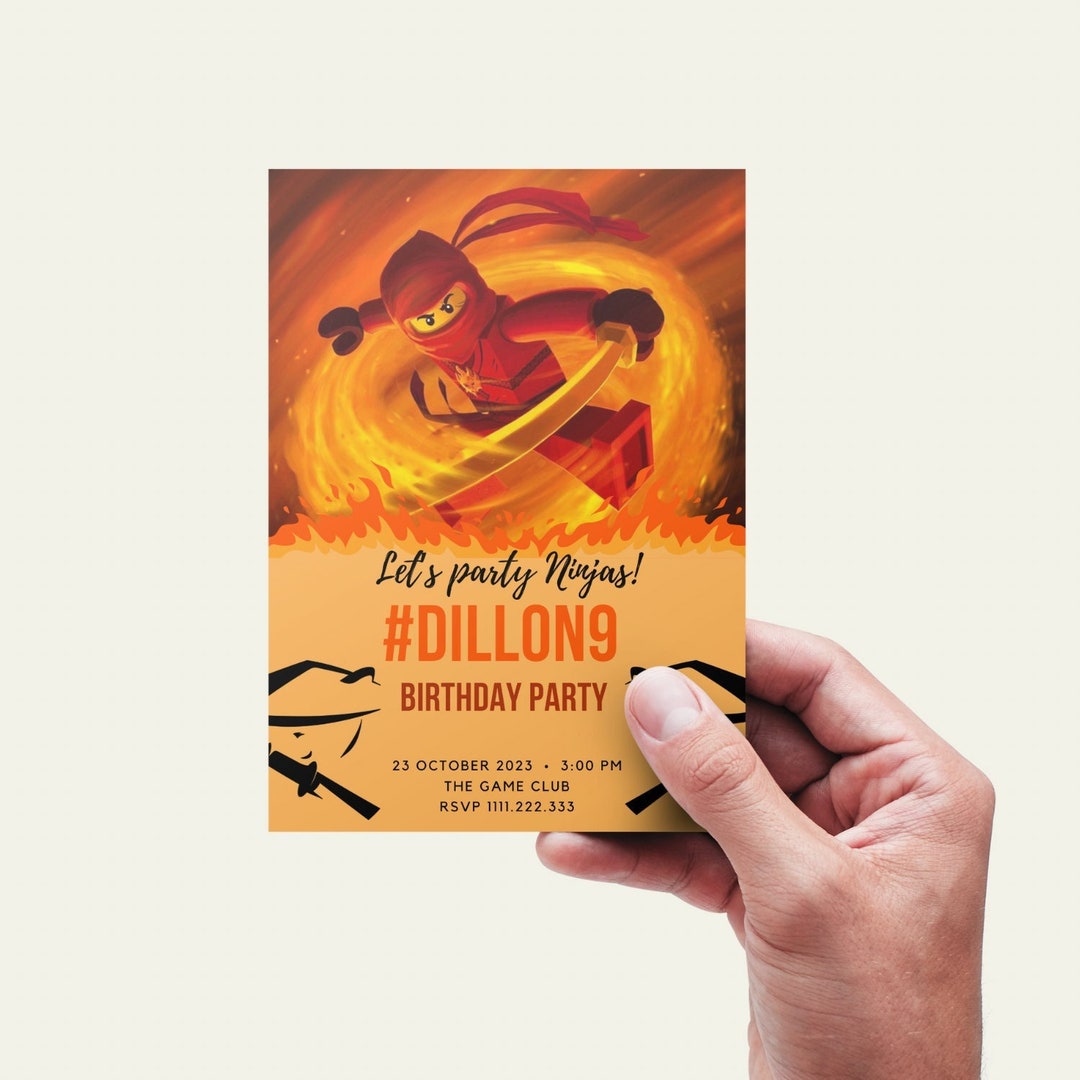 CANVA Invite Templatelego Birthday Invitation Boy Girl Etsy