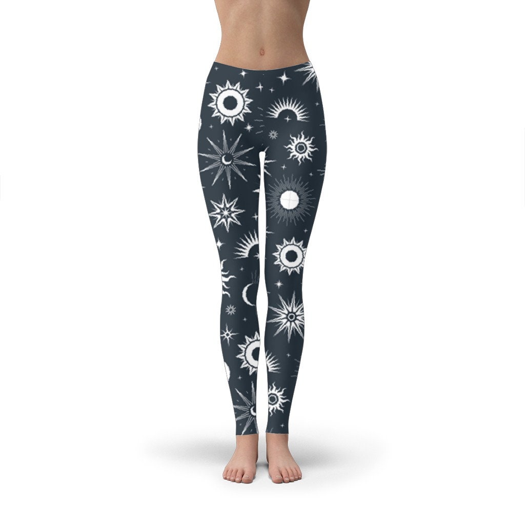 Moon Phase Yoga Capri Leggings Yoga Capri Womens Capri Leggings Yoga Capri  Pants Workout Capris Leggings Astrology Clothes 