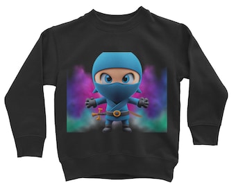 Kinder Sweatshirt, Pullover, süßes Ninja Design, toll für Jungs oder Mädchen, verschiedene Farben & Größen