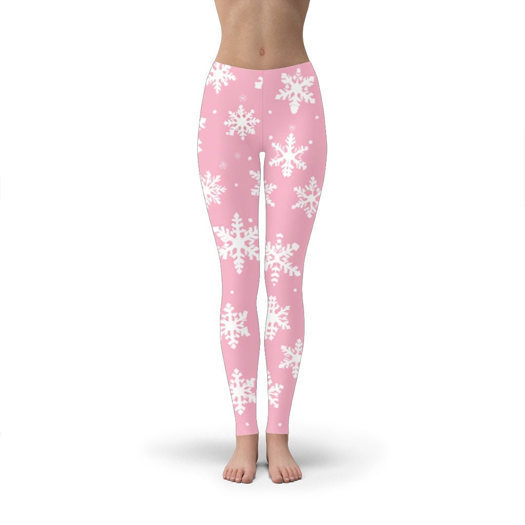 Pink christmas leggings online