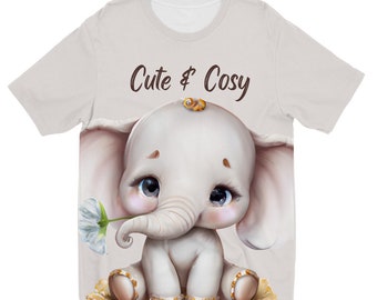 Cute elephant Kids T-Shirt, cute animal design, Children's Elephant Shirt, Elephant Lover Gift