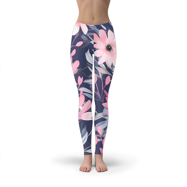 Leggings floraux, leggings imprimés, leggings pour femmes, pantalons floraux, leggings uniques