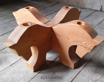 Handcrafted wooden horse candle holder From Bokhults Hantverksgård,Sweden