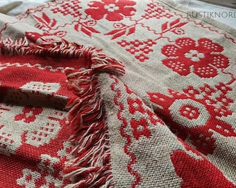 Large Täkänä (double weave) tapestry by Lapuan Kankurit,Finland