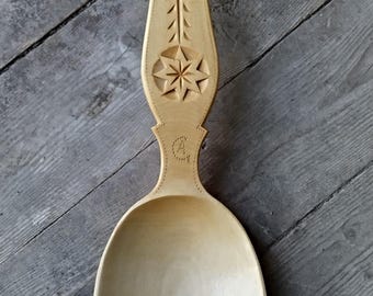 Handmade, Handcarved large Swedish Träslev (Wooden spoon)