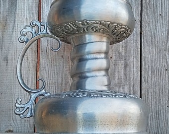 Vintage Norwegian EIK Pewter Acanthus candle holder- Stamped / dated