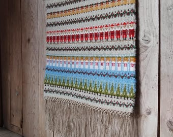 Short Swedish Rosengång Gubbatäcke hanging. Festive Lucia & Tomte. Sold with Hanger