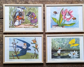 Framed Thumbelina Prints: Vintage Einar Norelius Illustrations, 1957