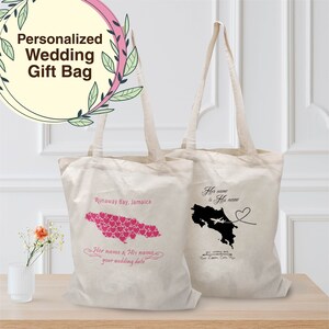 Custom Gift Tote Bag with name | Personalized Gift Tote Bag | Wedding Party Gift Bag | Reusable Shoulder Bag | gift bag | 5oz light Canvas
