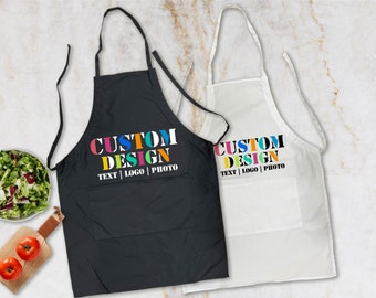 Tablier en polyester avec logo personnalisé | Tablier avec logo personnalisé | Tablier imprimé personnalisé | Tablier de cuisine personnalisé Femmes et Hommes | Tablier de cuisine | Tablier d'artiste