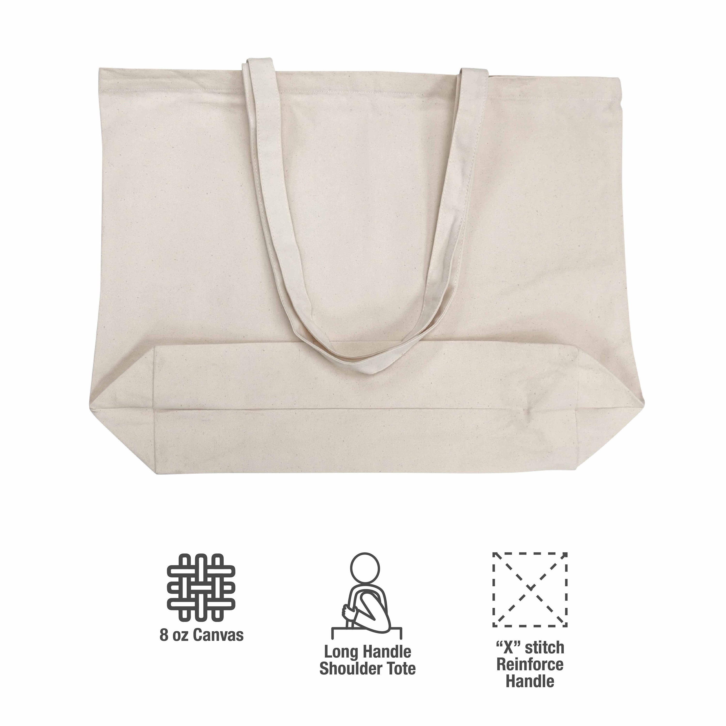 Custom Reusable Jumbo Canvas Tote Bag | 20