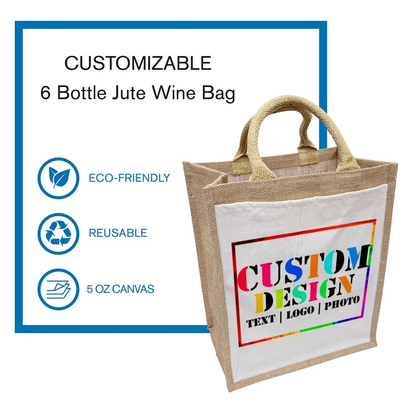 Custom Reusable Wine Jute Bag Ecofriendly 20w X Etsy