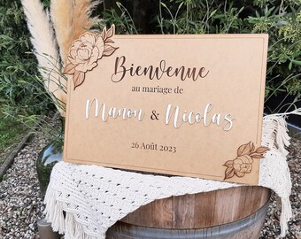 Panneau de bienvenue mariage | pancarte de bienvenue mariage | accueil des invités | décoration de mariage | déco de salle | évènementiel