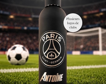 Gourde isotherme personnalisée club de foot 500 ml double paroi | bouteille personnalisée foot | équipes de foot | cadeau personnalisé