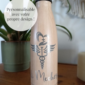 Gourde isotherme personnalisée, bouteille isotherme personnalisée, cadeau femme personnalisé