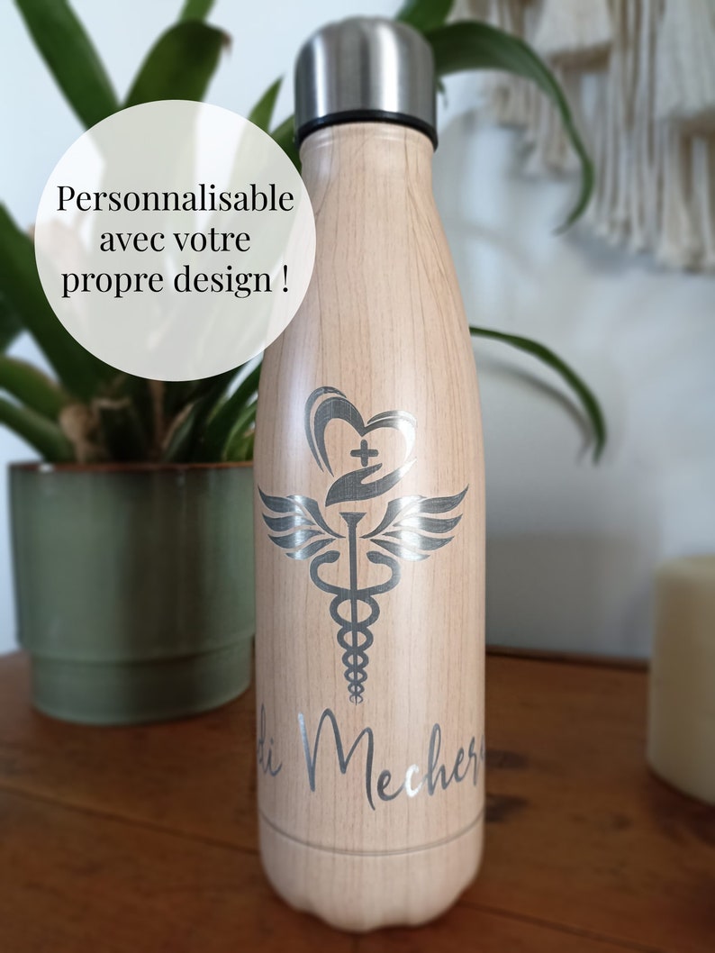 Gourde isotherme personnalisée, bouteille isotherme personnalisée, cadeau femme personnalisé