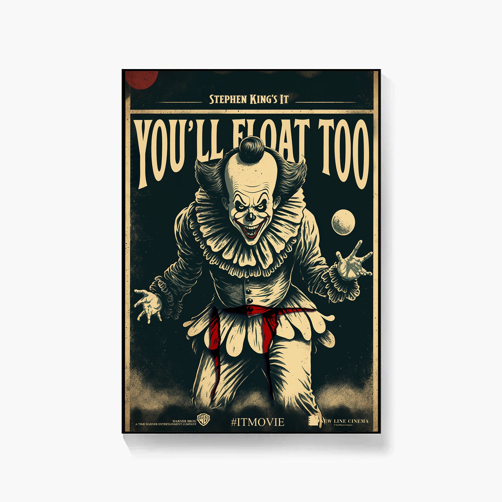 IT / IT / Pennywise / Clown Movie Poster, 60s, PRINT, Format A5/A4/A3