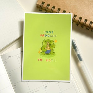 Frog Art Print, A6 Postcard, Cute Frog Postcard, Wall Decor, Joke, Pun Cards