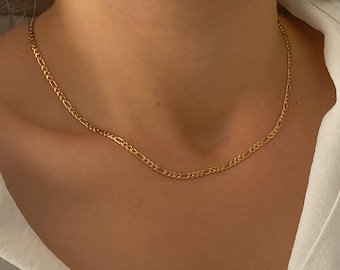 Unisex Figaro Chain, Minimalist Necklace Chain, stainless steel chain, gold necklace, silver chain, waterproof chocker, Fashion Jewelry gift