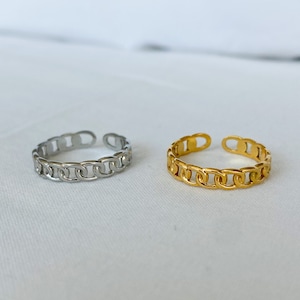 link chain ring Dainty Stackable Ring waterproof ring stainless steel ring gold ring silver ring adjustable ring minimalist jewelry fine