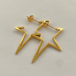 Orecchini a cerchio con stella Orecchini a stella d'oro Orecchini a stella in argento Orecchini di dichiarazione Orecchini a forma di stella Orecchini impermeabili in acciaio inossidabile