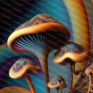 Psychedelic Mushroom Digital Print