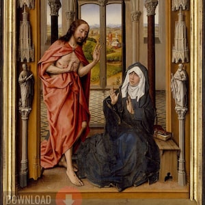Christ Appearing To His Mother DIGITAL file, Easter Jesus Christ , Png, Christ Painting Print Jesus Portrait Poster RARE Art Printable, PNG