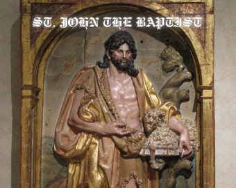 Pintura digital personalizada única de San Juan Bautista DESCARGA DIGITAL PNG imprimible de la Biblia cristiana católica religión santo santo