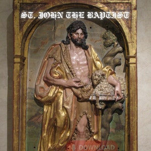 uvre d&#39;art numérique personnalisée unique de Saint-Jean-Baptiste, peinture numérique, téléchargement numérique, Bible chrétienne catholique, imprimable, religion, saint saint