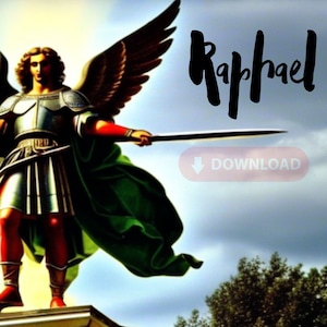 Instant Download, Saint raphael The Archangel, St raphael JPEG, Catholic Saint, Religious Gift, Digital Download, Digital Prints 12&quot; x 12&quot;