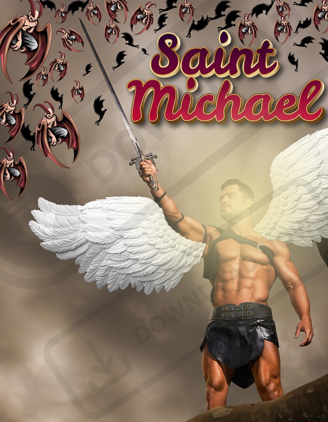2025 Unique St. Michael the Archangel PNG, DIGITAL Art PRINT ...