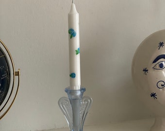 Hydrangea Flowers Hand Painted Candles (set of two)