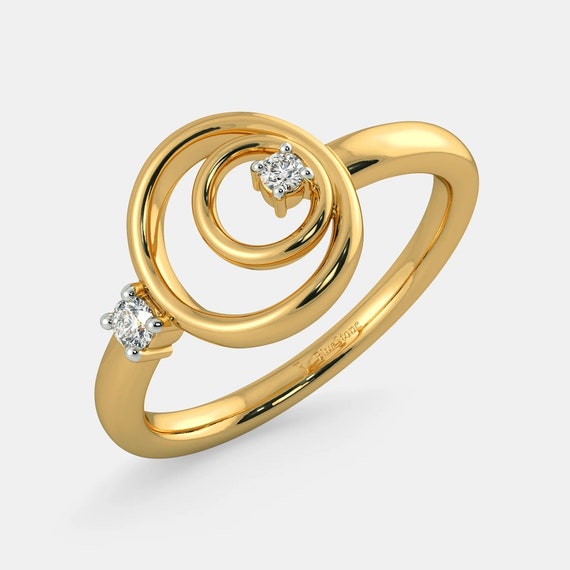 Beautiful Gold Ring Round Diamond Design Wedding Ring Engagement