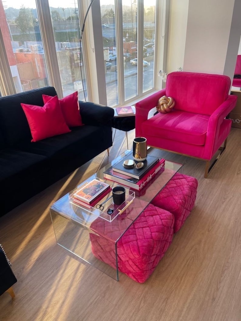 Acrylic Clear Perspex Coffee Table Modern Living Room Decor Etsy UK