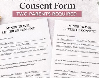 TSA Child Travel Consent Form