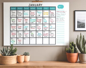 Extra-Large BLANK Printable Wall Calendar for Laminating