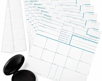 FD-258 Fingerprint Kit – FBI Cards, Practice Card, Ink Pad, Re-tabs