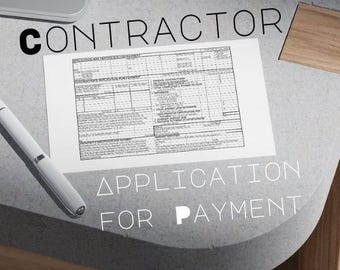 Application for Payment Excel Template | Contractor Payment Request Form | Editable Spreadsheet Download