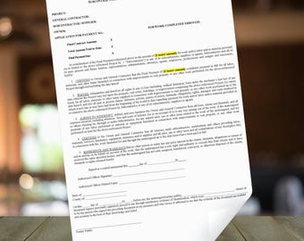 Subcontractor Final Payment Certificate and Release