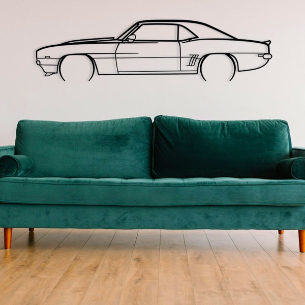 1969 Camaro Vintage Car Metal Wall Art, , Modern Metal Wall Art, Metal Wall Decor, Automotive Design, Car Lover Gift, Racing