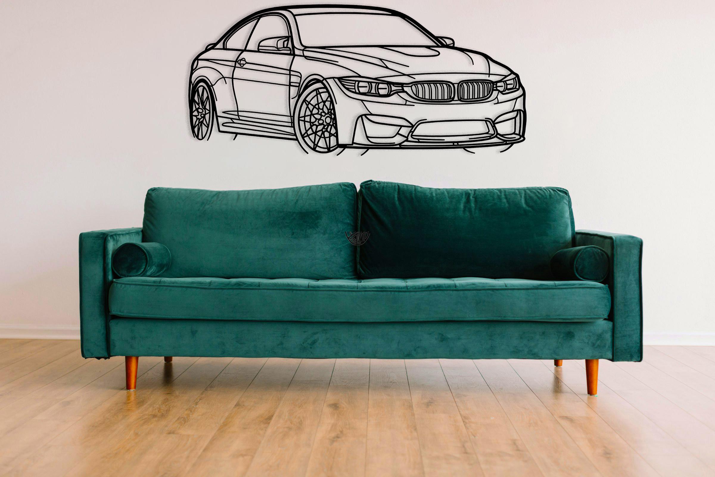 M4 F82 Metal Car Wall Art, Angle Front Metal Car Silhouette Wall Art,  Metal Car Silhouette Gift For Car Lovers, Car Guy Gift,