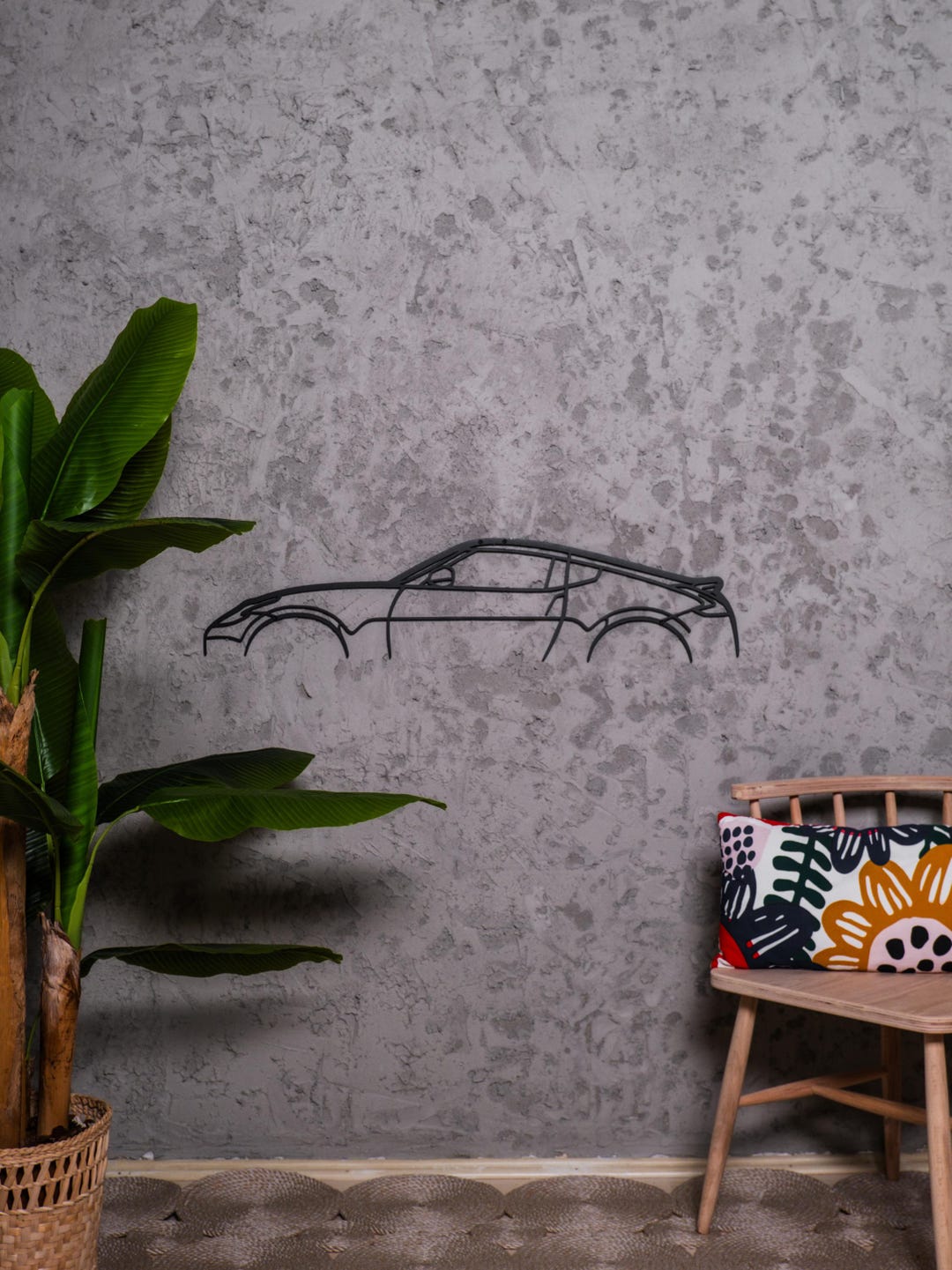 Metal Car Wall Art, 370Z Silhouette Car Metal Wall Decor, Car Lovers