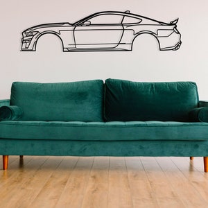 Metal Car Wall Art, Mustang GT 500 Sport Detailed Wall Decor, Car Silhouette, Car Lovers, Racing Car, Car Accessories, Gift For Boyfriend