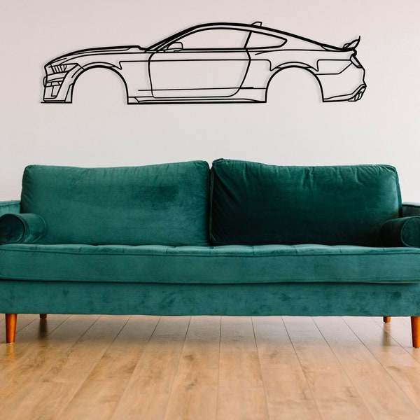 Metal Car Wall Art, Mustang GT 500 Sport Detailed Wall Decor, Car Silhouette, Car Lovers, Racing Car, Car Accessories, Gift For Boyfriend