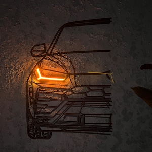 Metallauto-Wandkunst, Urus-Metallauto-Wanddekor, Wandkunst, Auto-Typgeschenk, Rennauto, Geschenkidee für Mann, Luxus-Auto-Liebhabergeschenk, Valentinstagsgeschenk