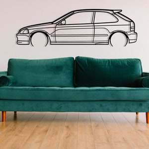 Metal Car Wall Art, Civic Type R Ek9 Detailed Wall Decor, Car Detailed Wall Art, Car Guy Gift, Race Car, Car Accessories, Man Gift, Gift Him