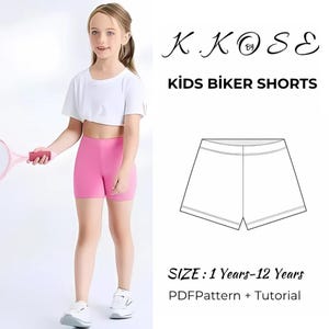 Patrón de costura de pantalones cortos de ciclista para niños / Patrón de leggings cortos para niños / Costura de leggings cortos / Patrón de costura de calzoncillos tipo bóxer para niños / Patrón en PDF en tamaño A4-A0-Letter