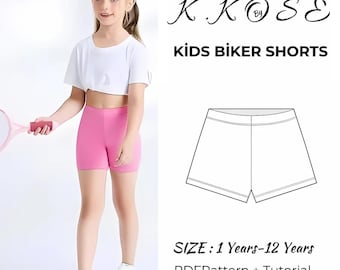 Kids Biker Shorts Sewing Pattern/Kids Shorts Leggings Pattern/short leggings sewing/Kid boxer shorts sewing pattern/A4-A0-Letter pdf pattern