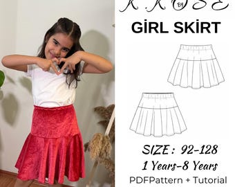Girl's Skirt Sewing Pattern: Beginner-Friendly (PDF Pattern)